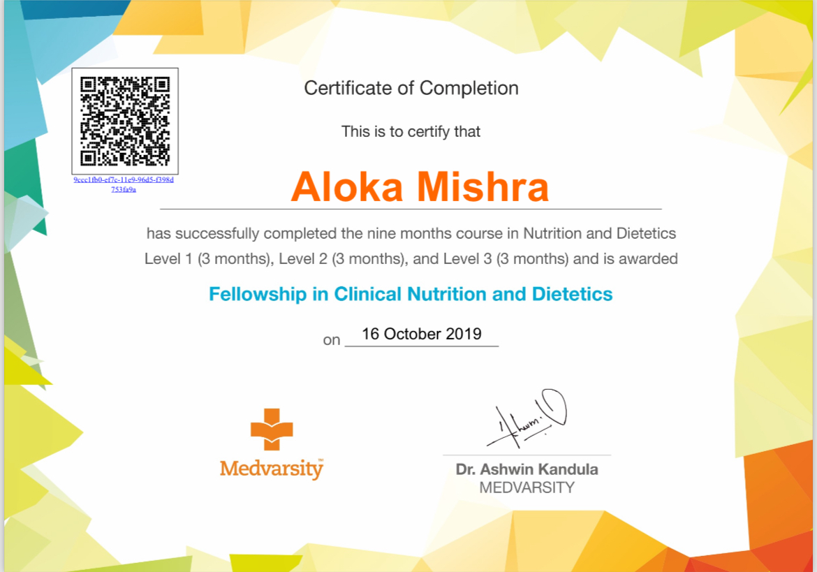 Ayurvedic doctor's certificate