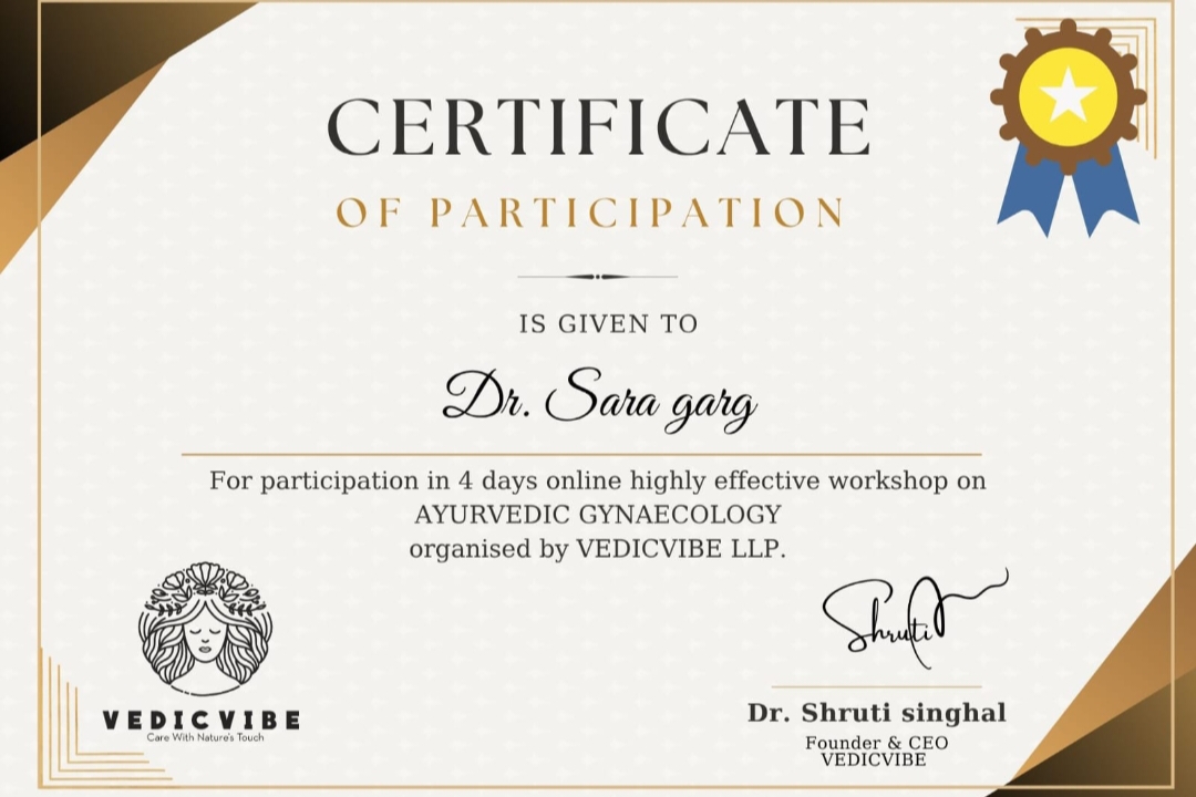Ayurvedic doctor's certificate