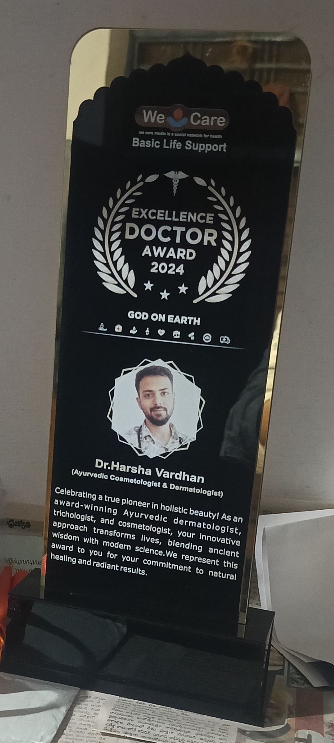 Ayurvedic doctor's certificate