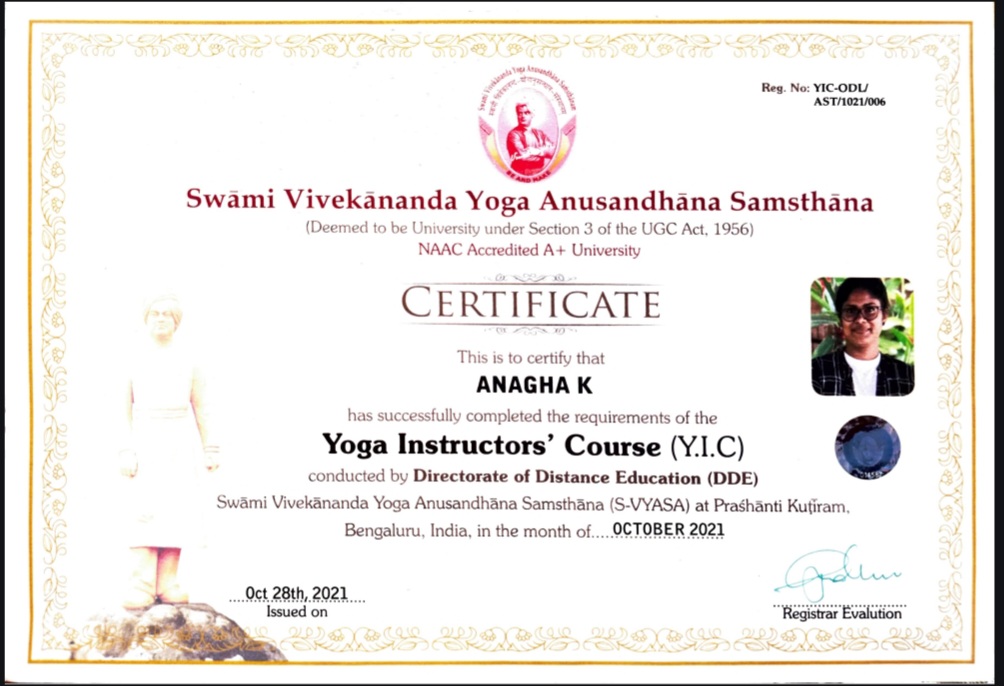 Ayurvedic doctor's certificate