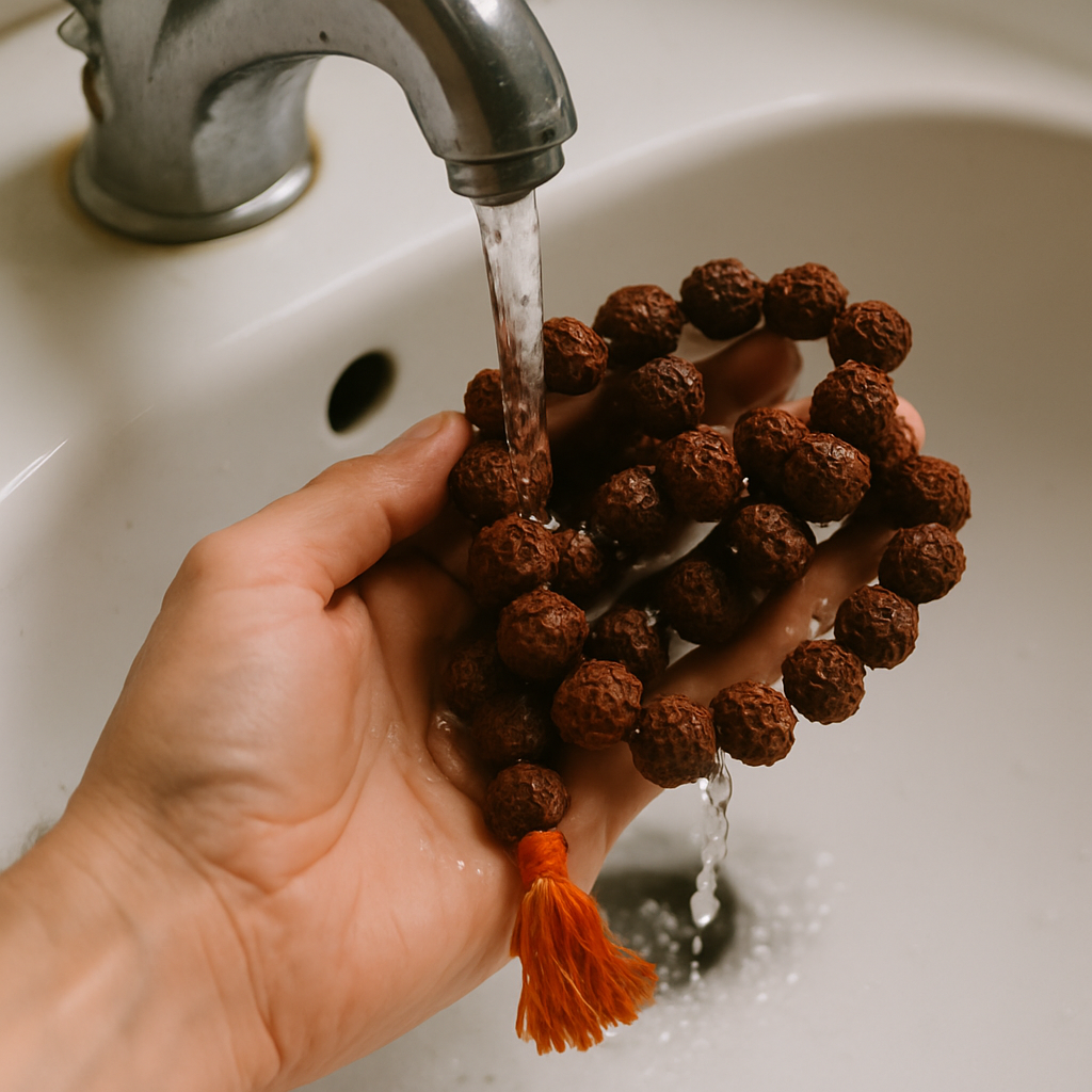 how to clean rudraksha beads