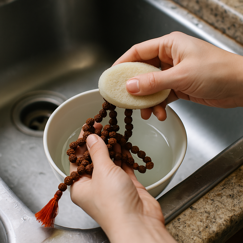 how to clean rudraksha mala at home