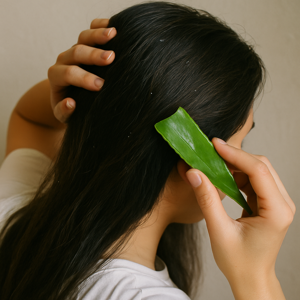 how to apply aloe vera on hair for dandruff