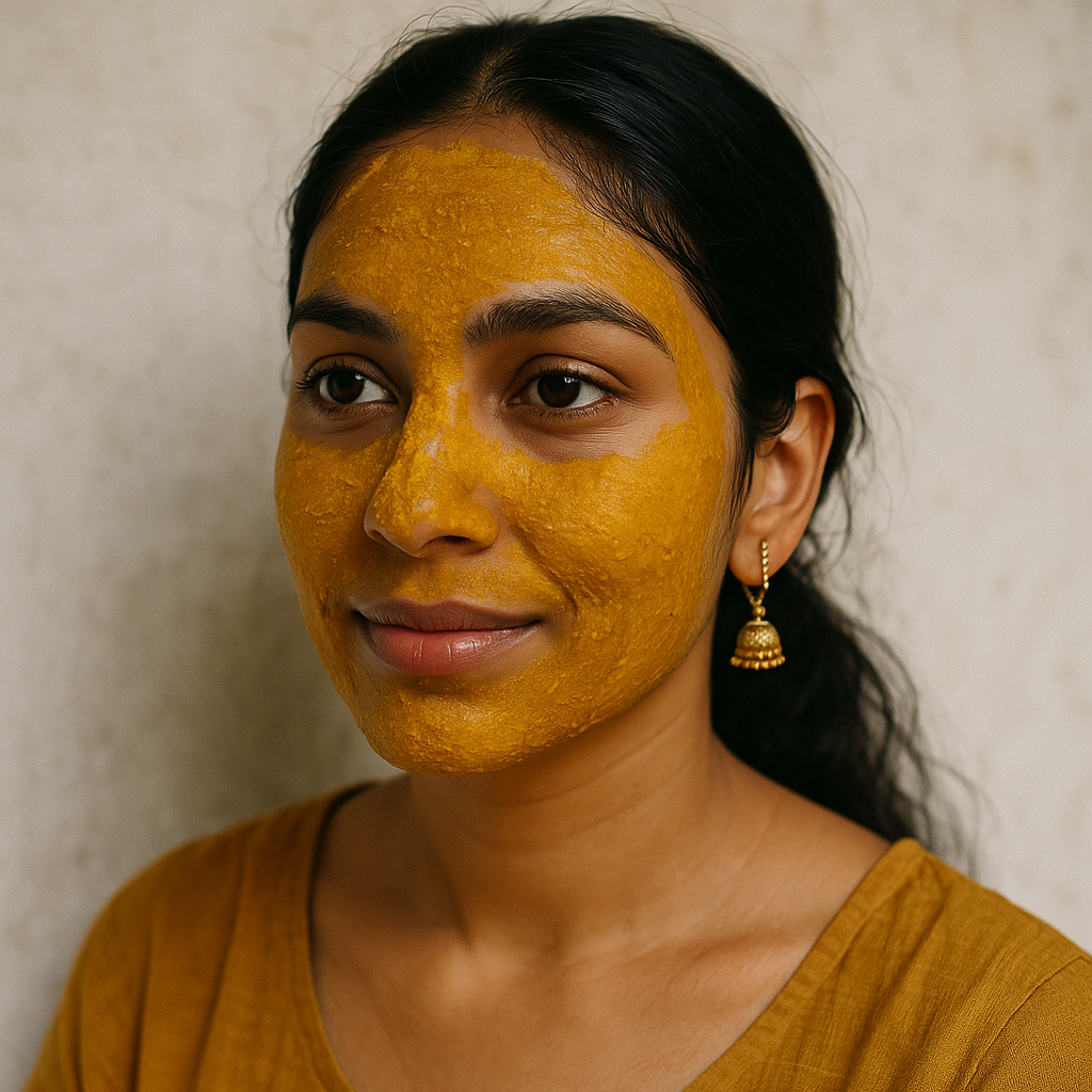how to use turmeric powder on face