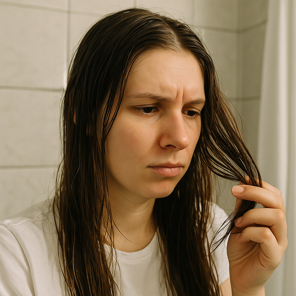 put too much oil in hair
