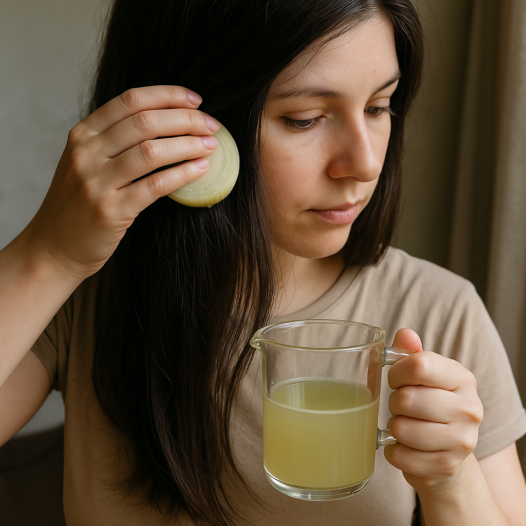 how to apply onion juice on hair