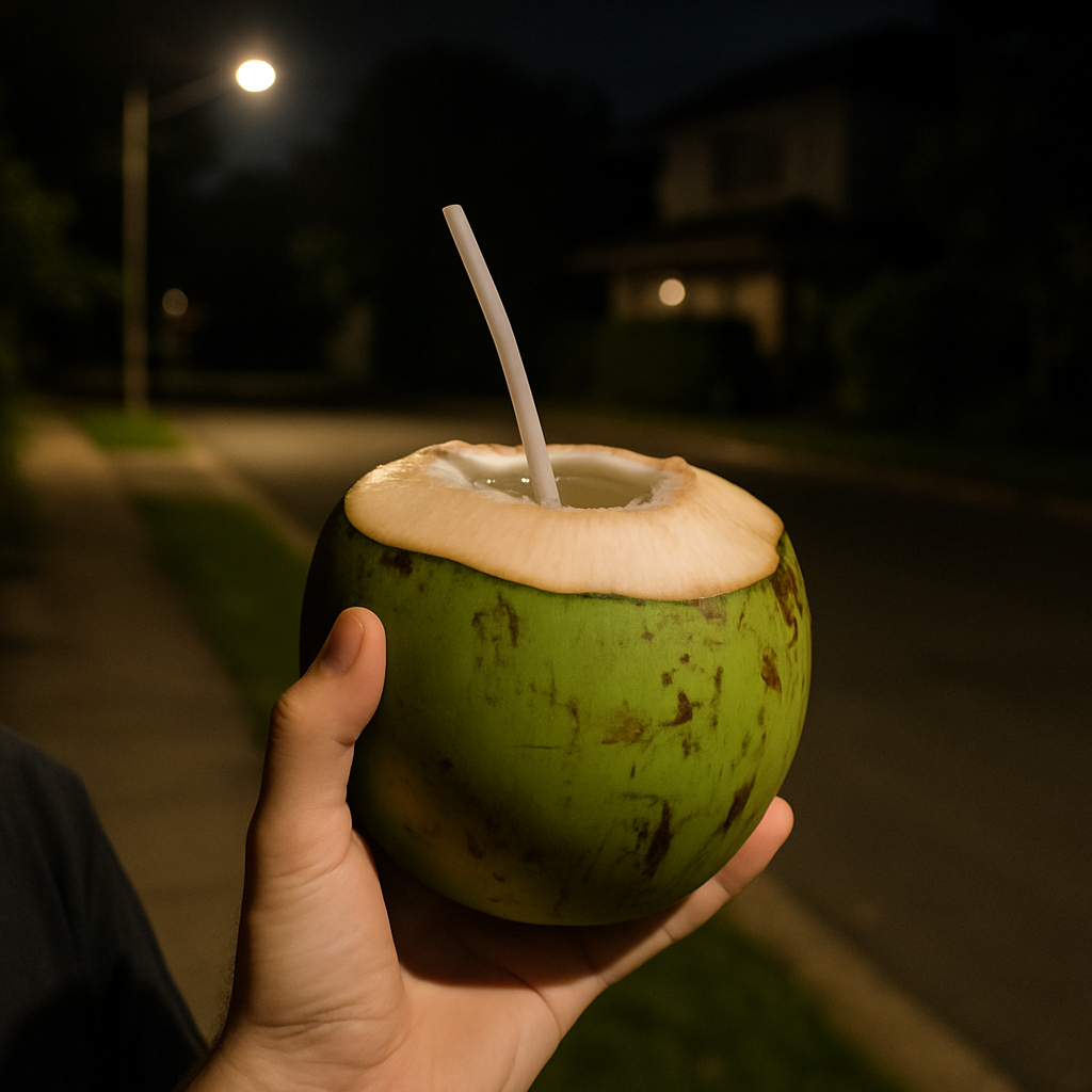 drinking coconut water at night