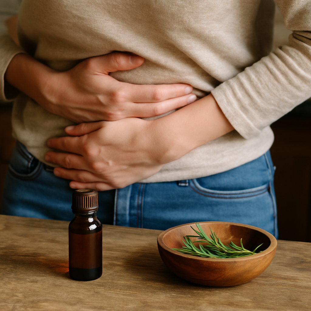 essential oils for stomach pain