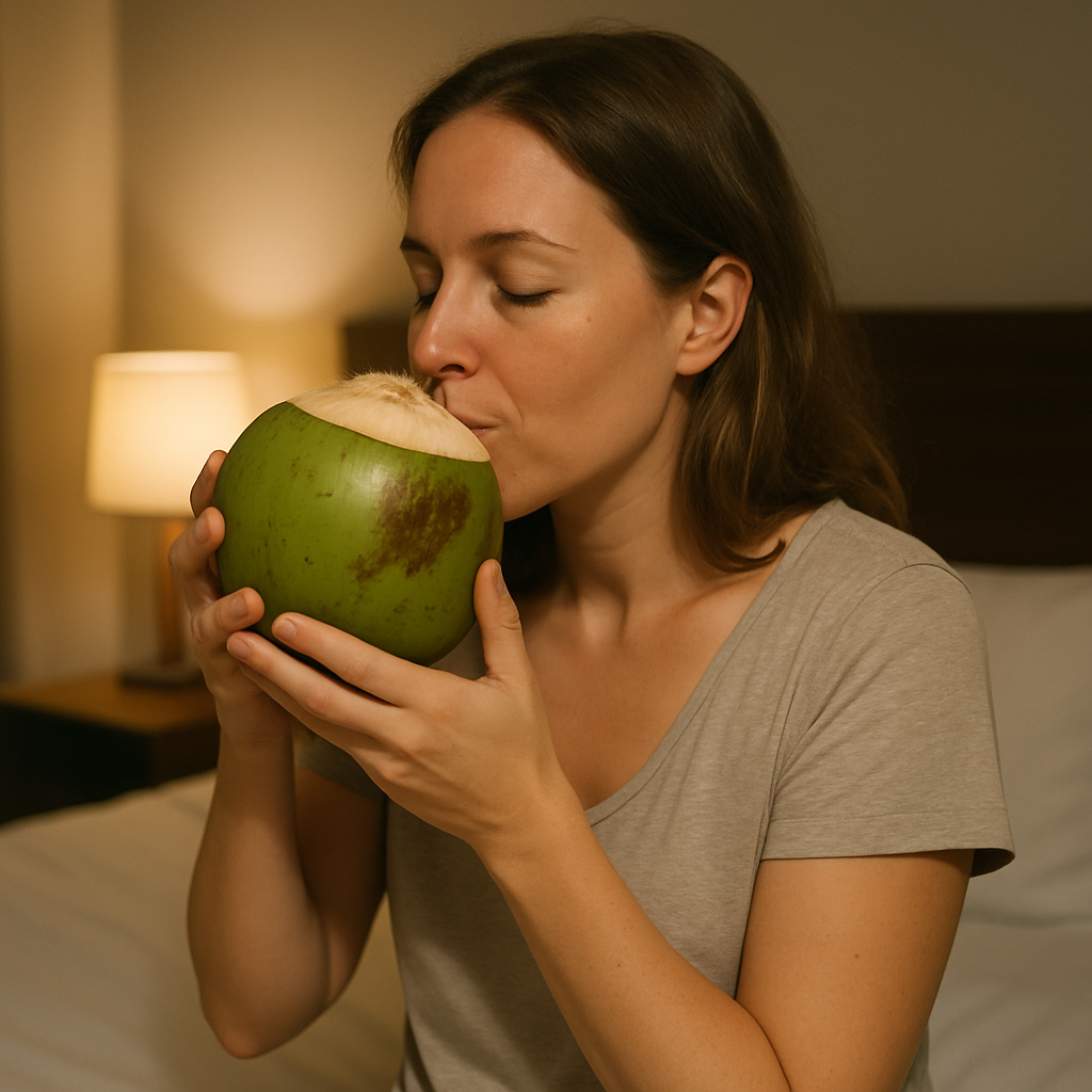 is it good to drink coconut water at night
