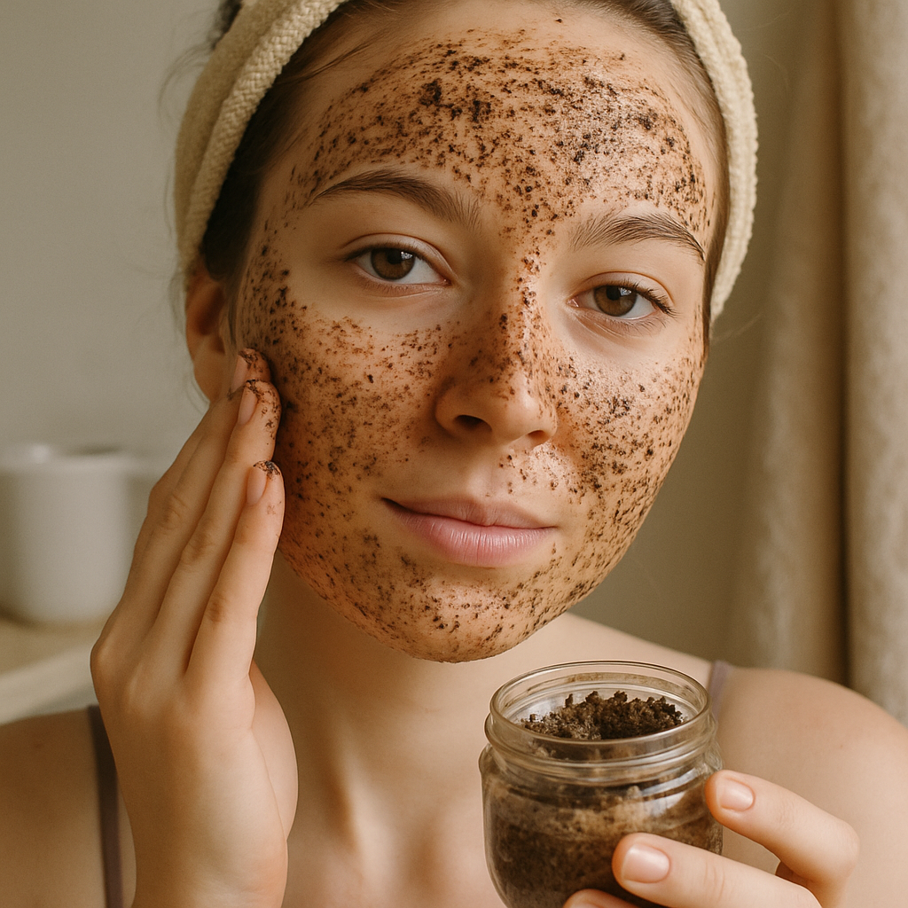 how to apply scrub on face