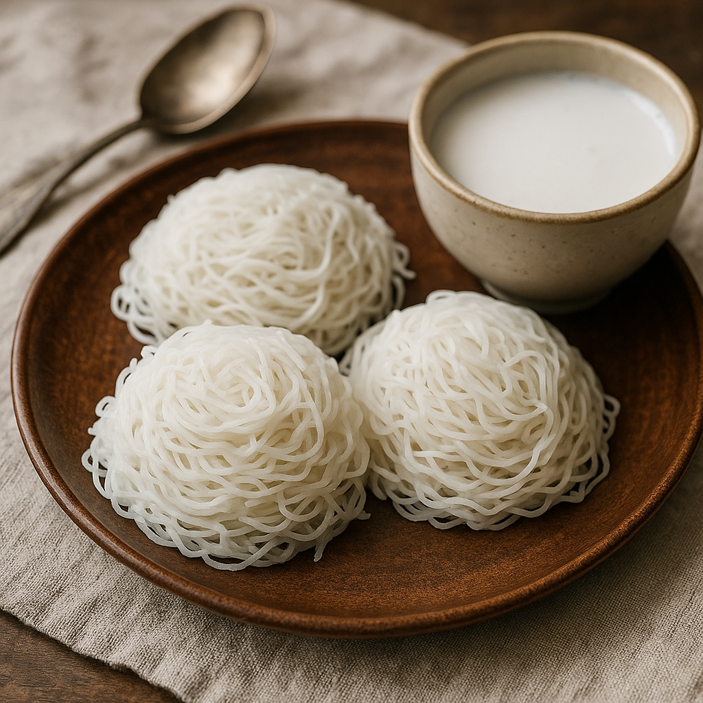 idiyappam and coconut milk