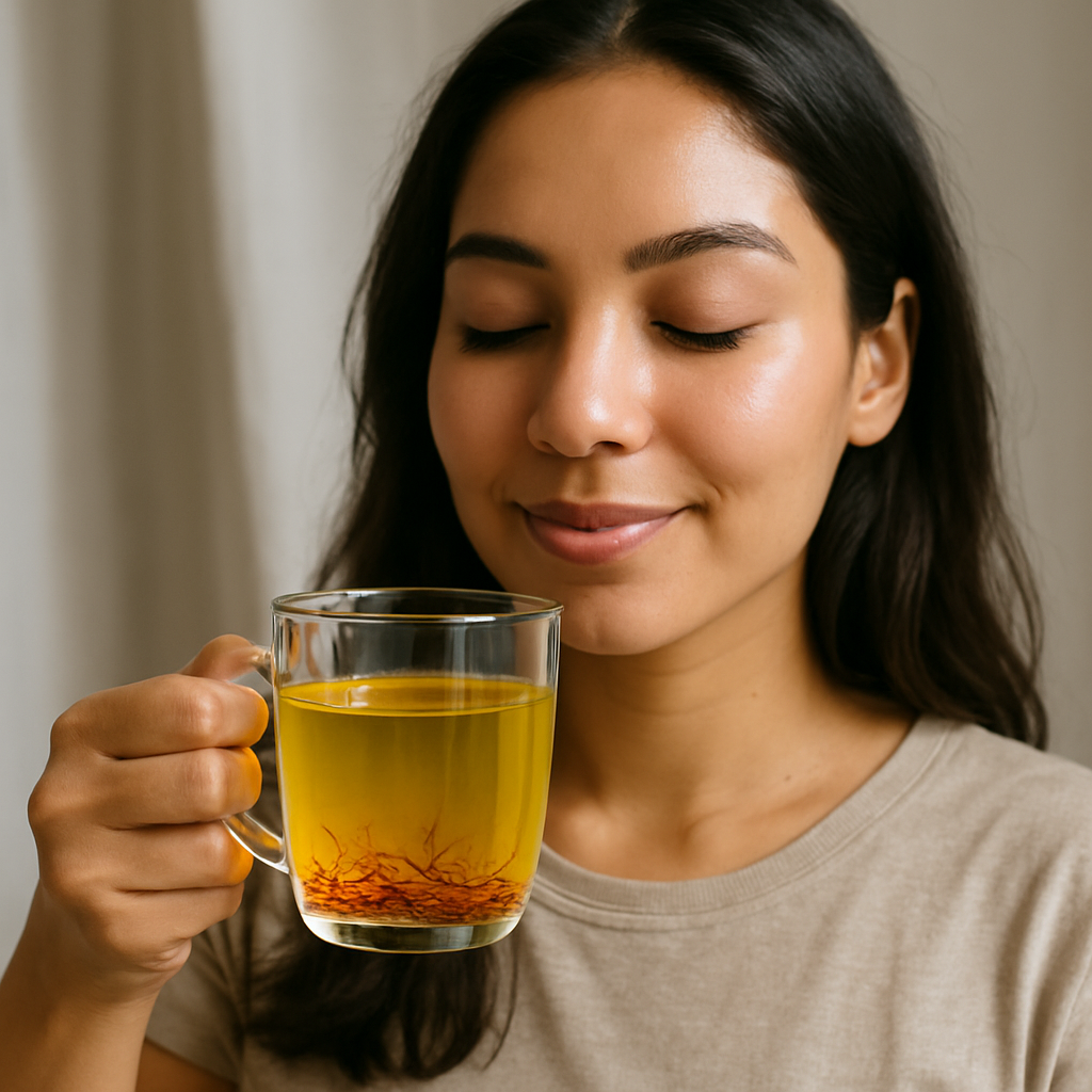 drinking saffron water for glowing skin