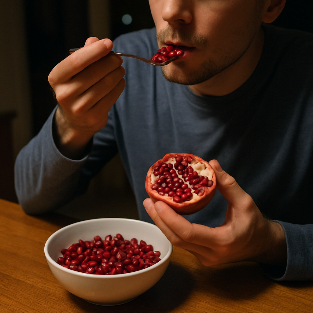 eating pomegranate at night