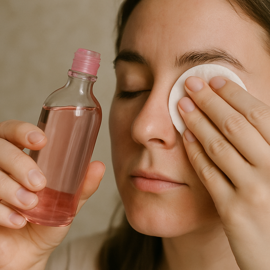 how to apply rose water on eyes