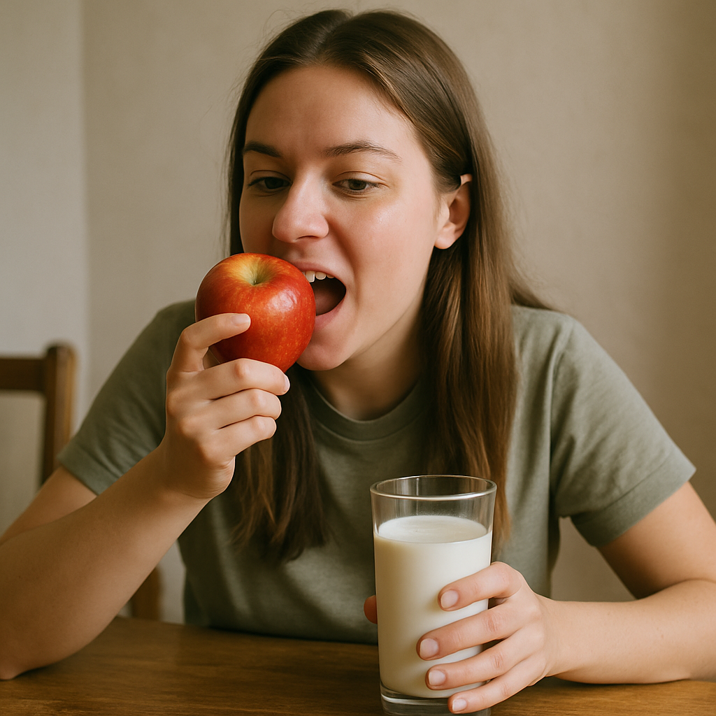 apple and milk combination