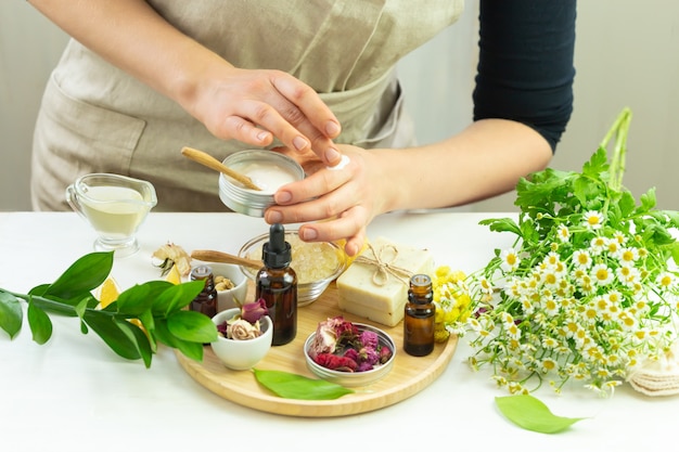 Handmade cream with organic natural ingredients