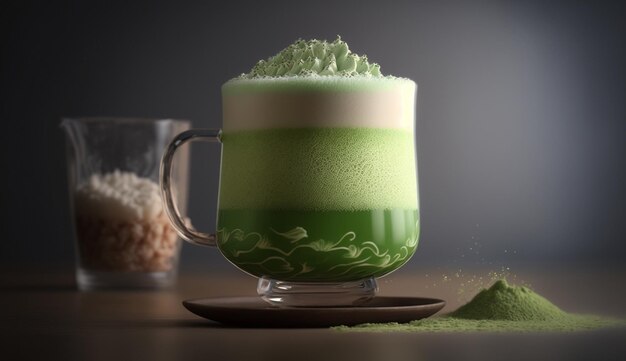 A gourmet milkshake with chocolate and cream generated by AI