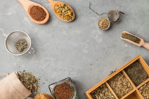 High angle view of food on table